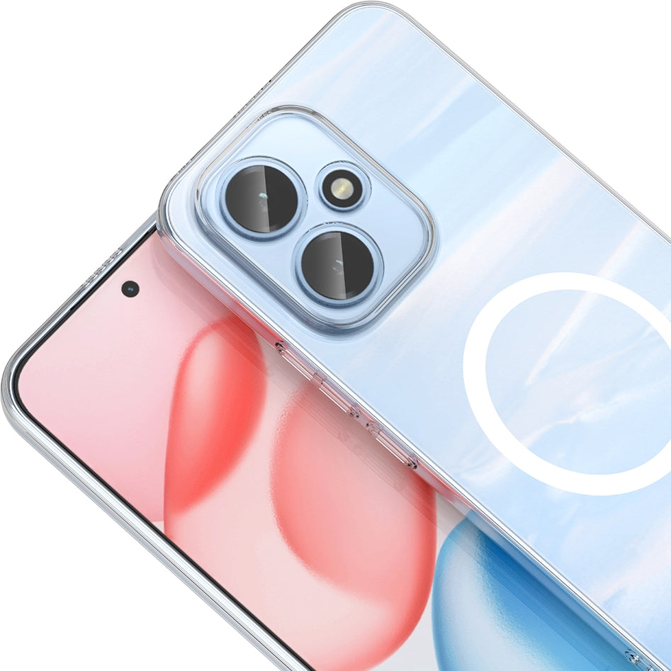 Rengareng Honor 400 Kamera Korumalı M-Safe Şarj Özellikli Şeffaf Zore London Silikon Kapak - Şeffaf