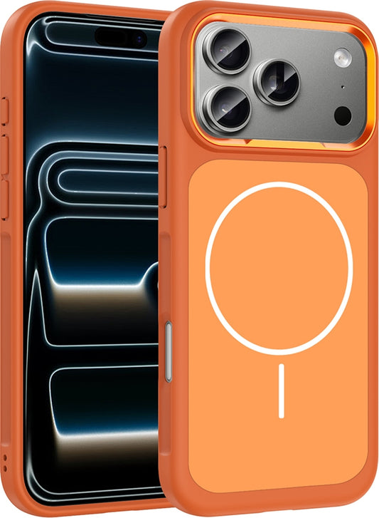 Rengareng iPhone 17 Pro Max Kılıf M-Safe Şarj Özellikli Metal Kamera Çerçeveli Mnc Sanremo Silikon Kapak - Tu