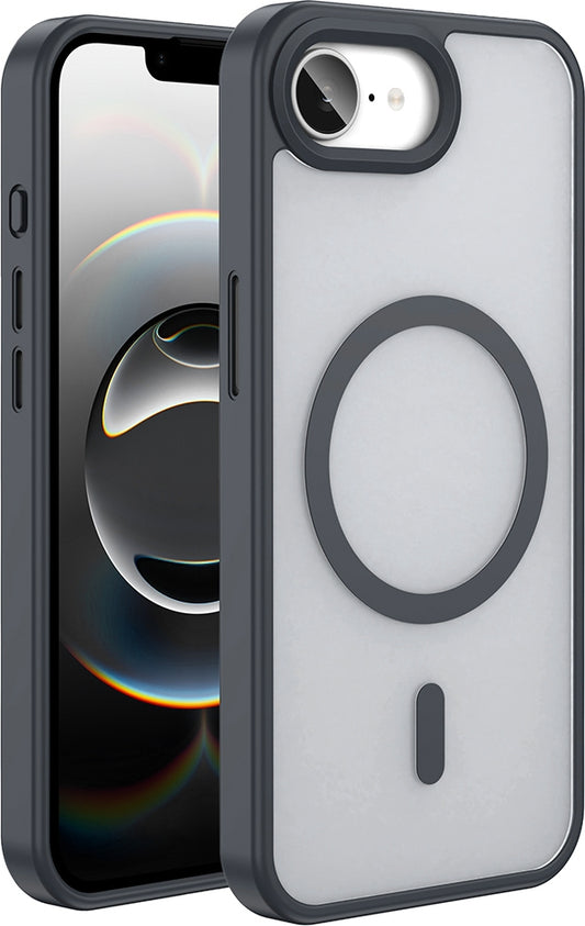 Rengareng iPhone 17E Kılıf M-Safe Şarj Özellikli Mat Arka Yüzey Zore Sio Kapak - Siyah