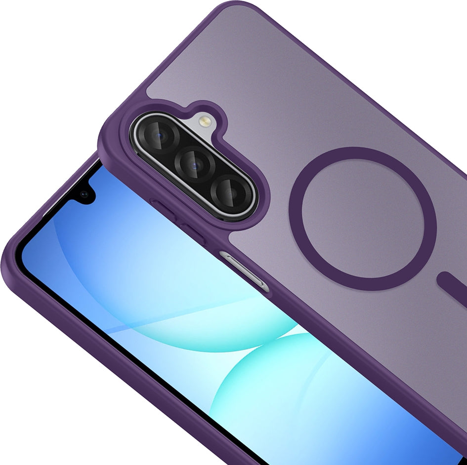 Rengareng Galaxy A17 Kılıf M-Safe Şarj Özellikli Zore Babet Kapak - Derin Mor
