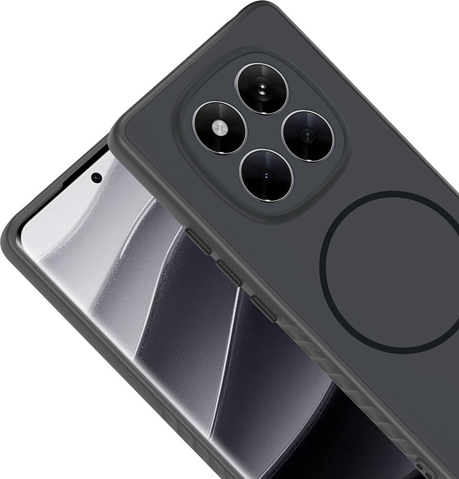 Rengareng Redmi Note 14 Pro 4g Kılıf M-Safe Şarj Özellikli Zore Tea Kapak - Siyah
