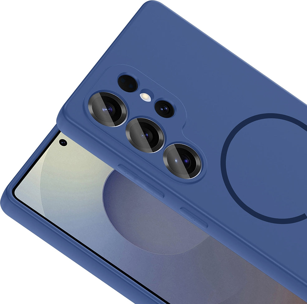 Rengareng Galaxy S26 Ultra Kılıf M-Safe Şarj Özellikli Zore Meta Kapak - Lacivert