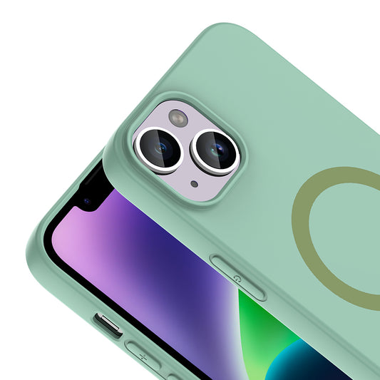 iPhone 13 Kılıf M-Safe Şarj Özellikli MNC Aris Silikon Kapak - Turkuaz