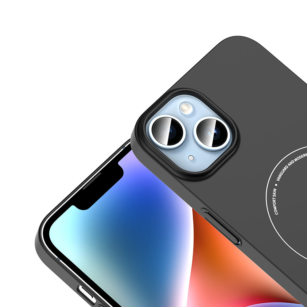 iPhone 14 Kılıf M-Safe Şarj Özellikli Kamera Korumalı MNC Elio Sert PC Kapak - Siyah