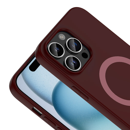 iPhone 14 Pro Max Kılıf M-Safe Şarj Özellikli MNC Aris Silikon Kapak - Mürdüm