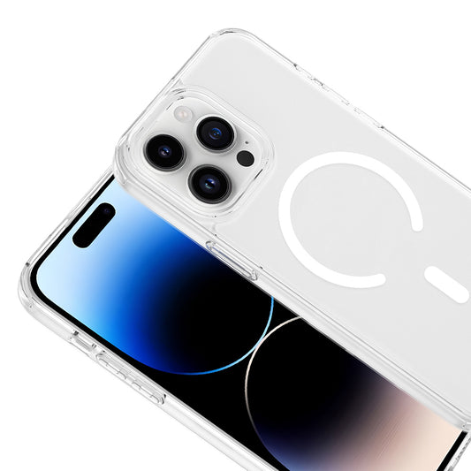 iPhone 14 Pro Max Kılıf M-safe Şarj Özellikli MNC X-Rop Kapak - Şeffaf