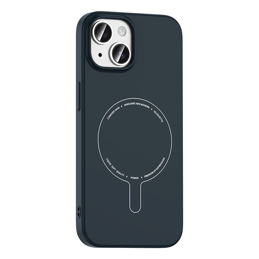 iPhone 15 Kılıf M-Safe Şarj Özellikli Kamera Korumalı MNC Elio Sert PC Kapak - Lacivert