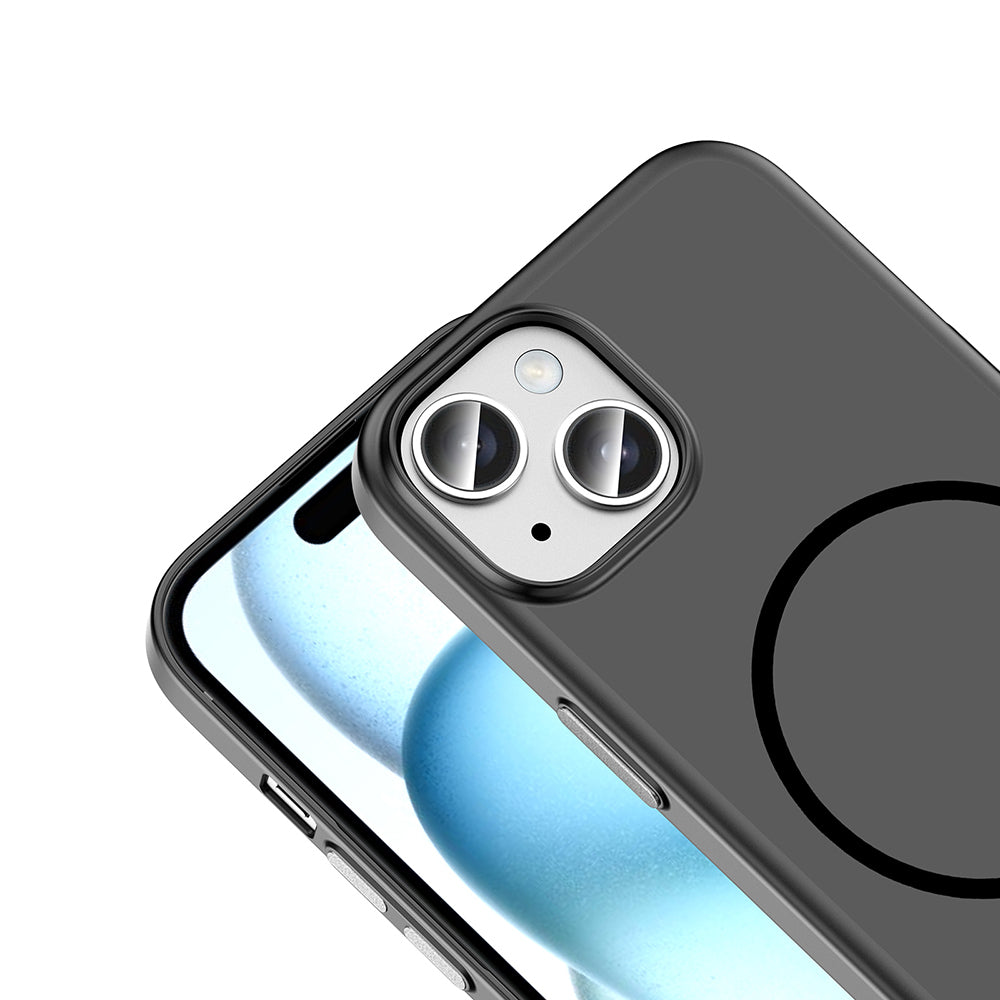 iPhone 15 Kılıf M-Safe Şarj Özellikli MNC Lora PC Kapak - Turuncu