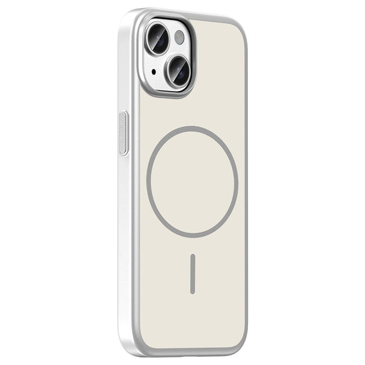 iPhone 15 Kılıf M-Safe Şarj Özellikli MNC Lora PC Kapak - Gümüş