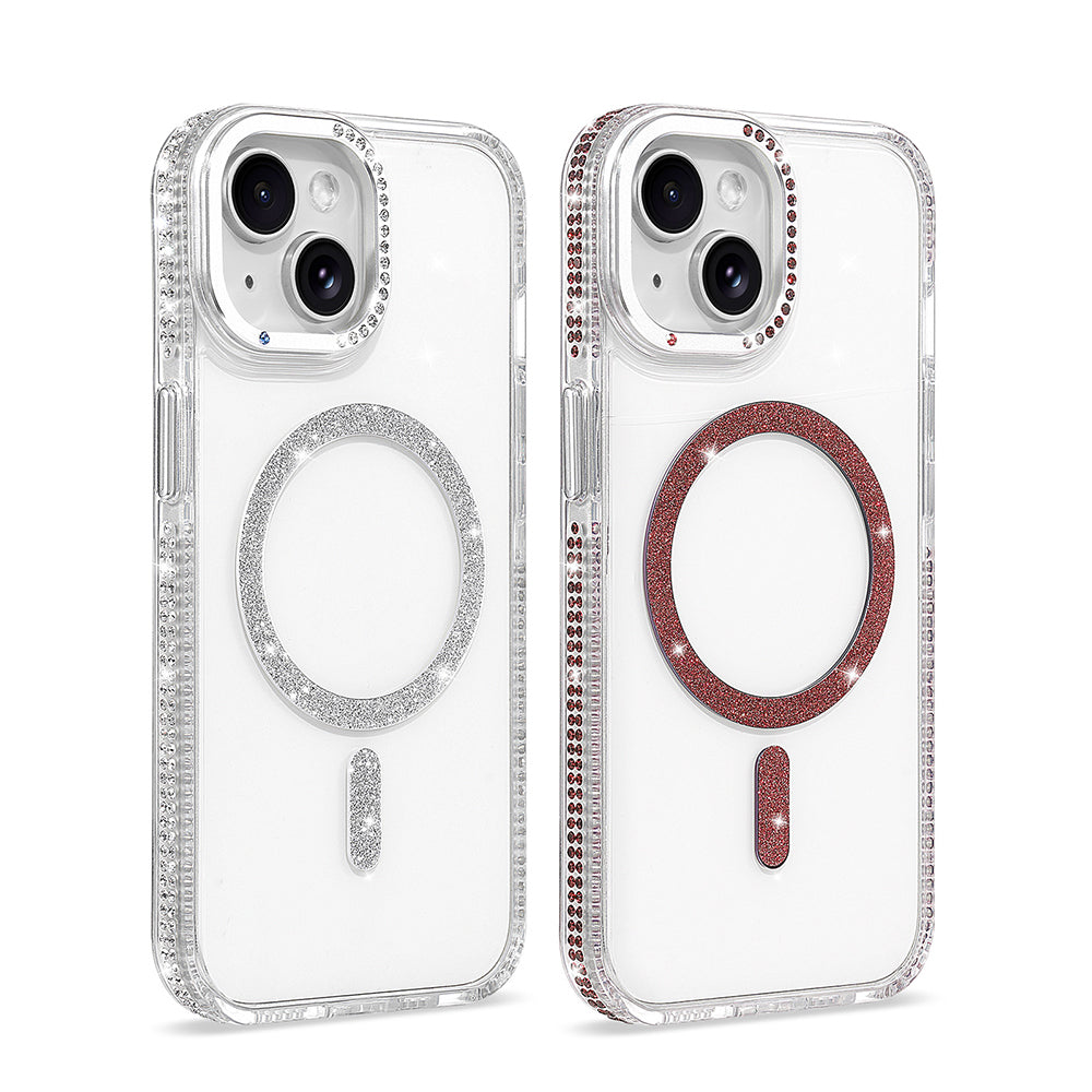 iPhone 15 Kılıf M-safe Şarj Özellikli MNC Tera Silikon Kapak - Mürdüm