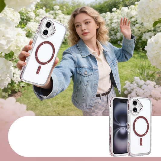 iPhone 16 Kılıf M-safe Şarj Özellikli MNC Tera Silikon Kapak - Mürdüm
