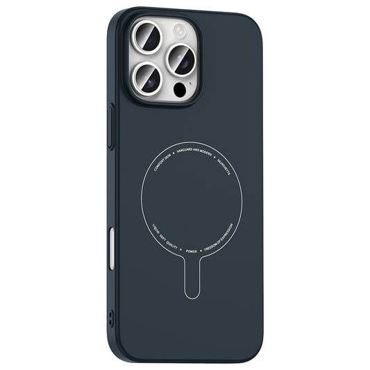 iPhone 16 Pro Kılıf M-Safe Şarj Özellikli Kamera Korumalı MNC Elio Sert PC Kapak - Lacivert