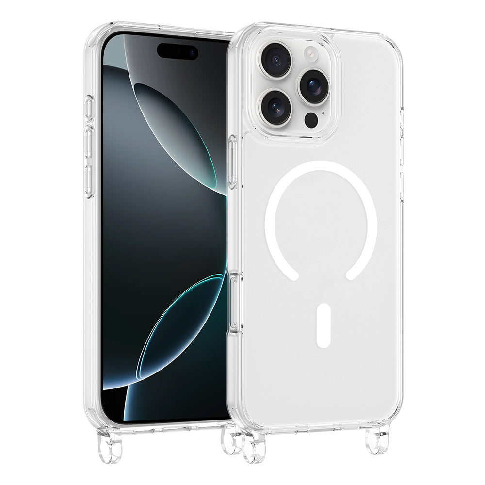 iPhone 16 Pro Max Kılıf M-safe Şarj Özellikli MNC X-Rop Kapak - Şeffaf