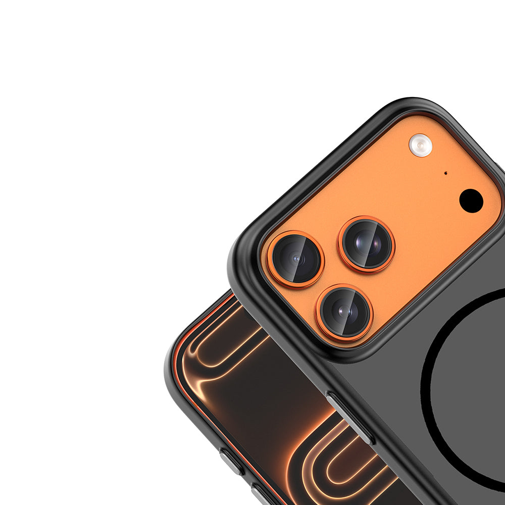 iPhone 17 Pro Kılıf M-Safe Şarj Özellikli MNC Lora PC Kapak - Turuncu