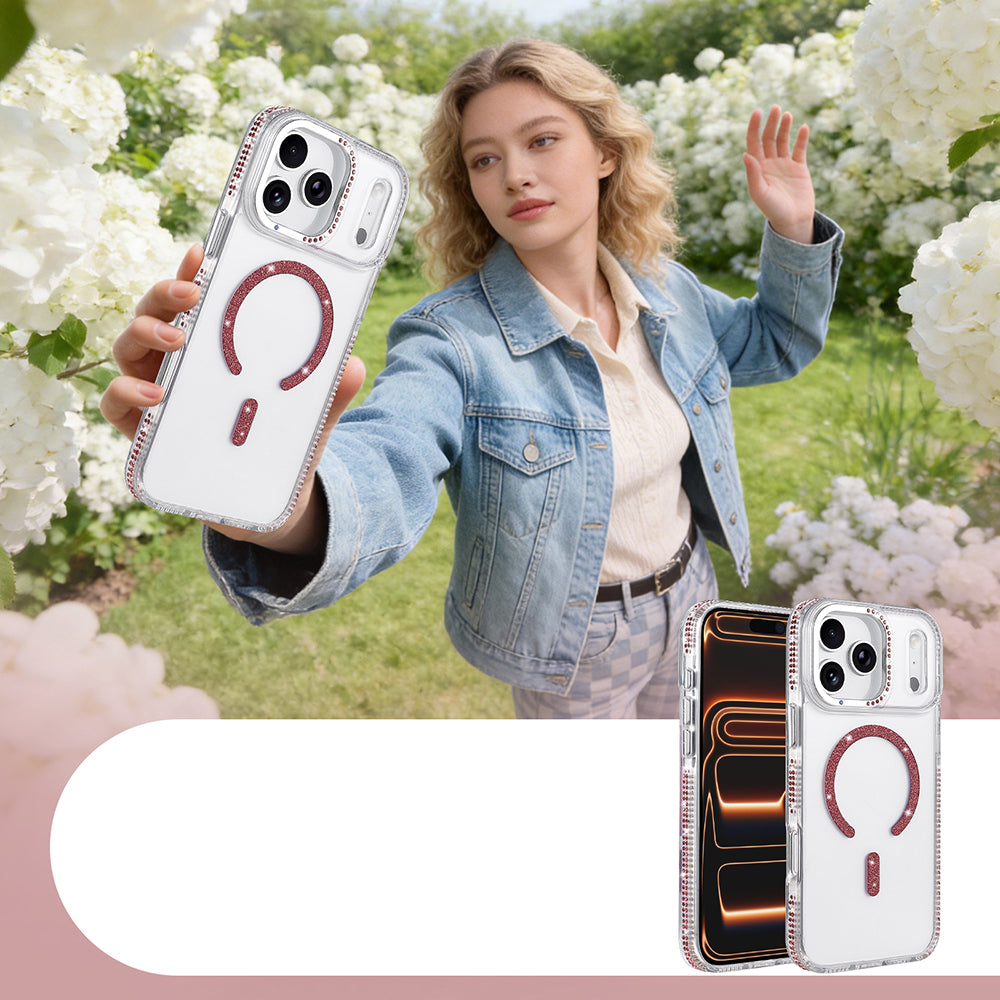 iPhone 17 Pro Max Kılıf M-safe Şarj Özellikli MNC Tera Silikon Kapak - Turuncu