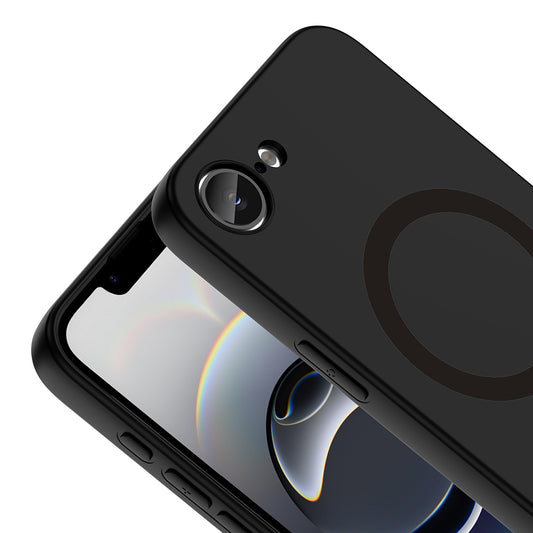iPhone 17E Kılıf M-Safe Şarj Özellikli MNC Aris Silikon Kapak - Siyah