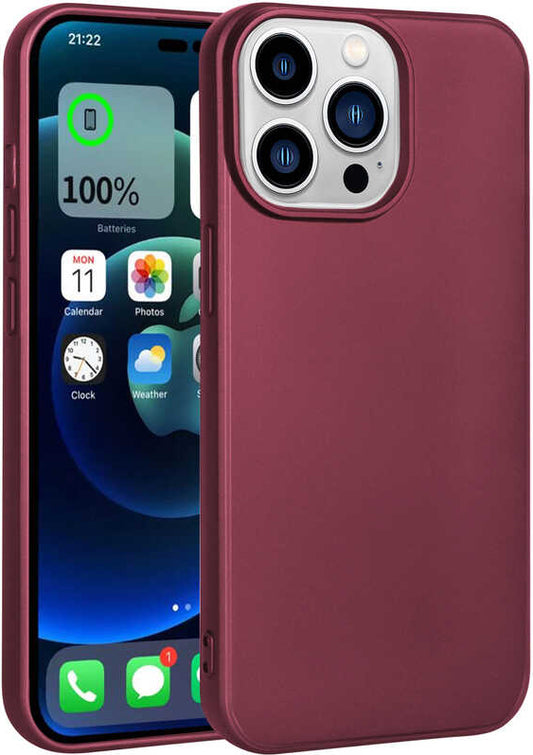 Apple iPhone 14 Pro Kılıf Mnc Premier Silikon Kapak-Mürdüm