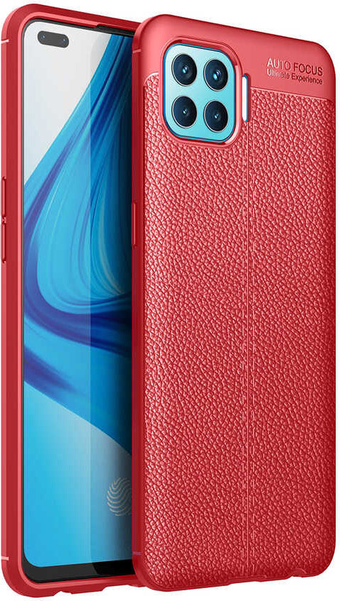 Oppo Reno 4 Lite Kılıf Mnc Niss Silikon Kapak-Kırmızı