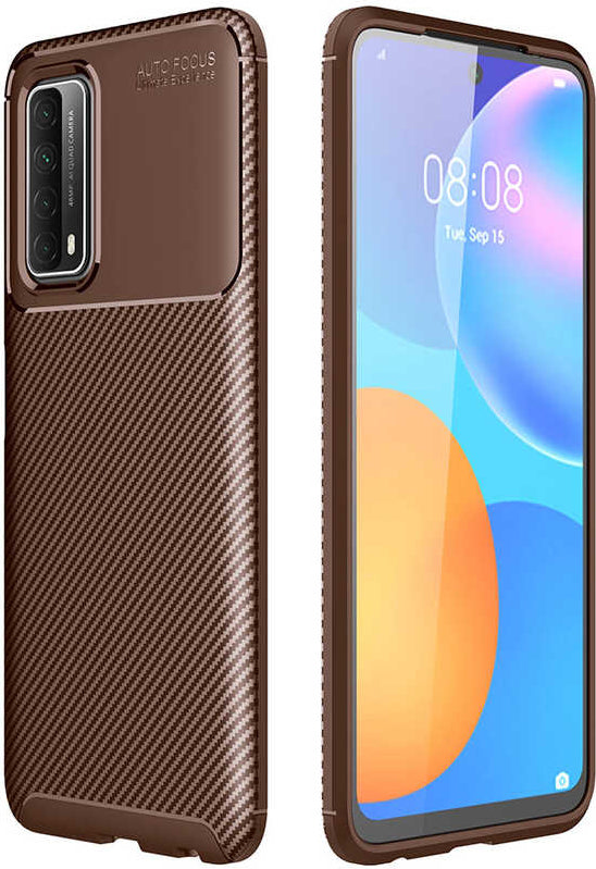 Huawei P Smart 2021 Kılıf Mnc Negro Silikon Kapak-Kahverengi