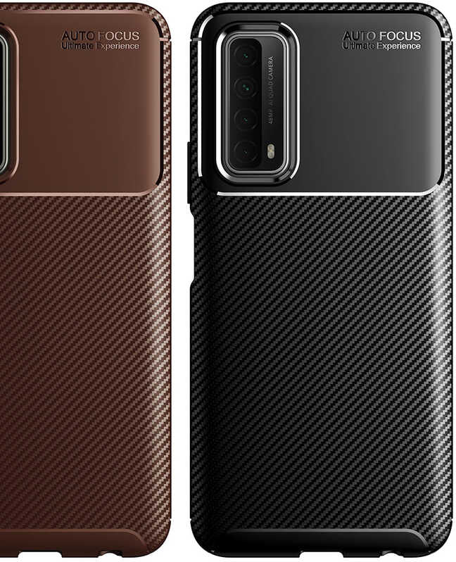 Huawei P Smart 2021 Kılıf Mnc Negro Silikon Kapak-Kahverengi