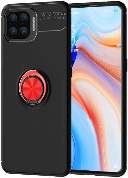 Oppo Reno 4 Lite Kılıf Mnc Ravel Silikon Kapak-Siyah-Kırmızı