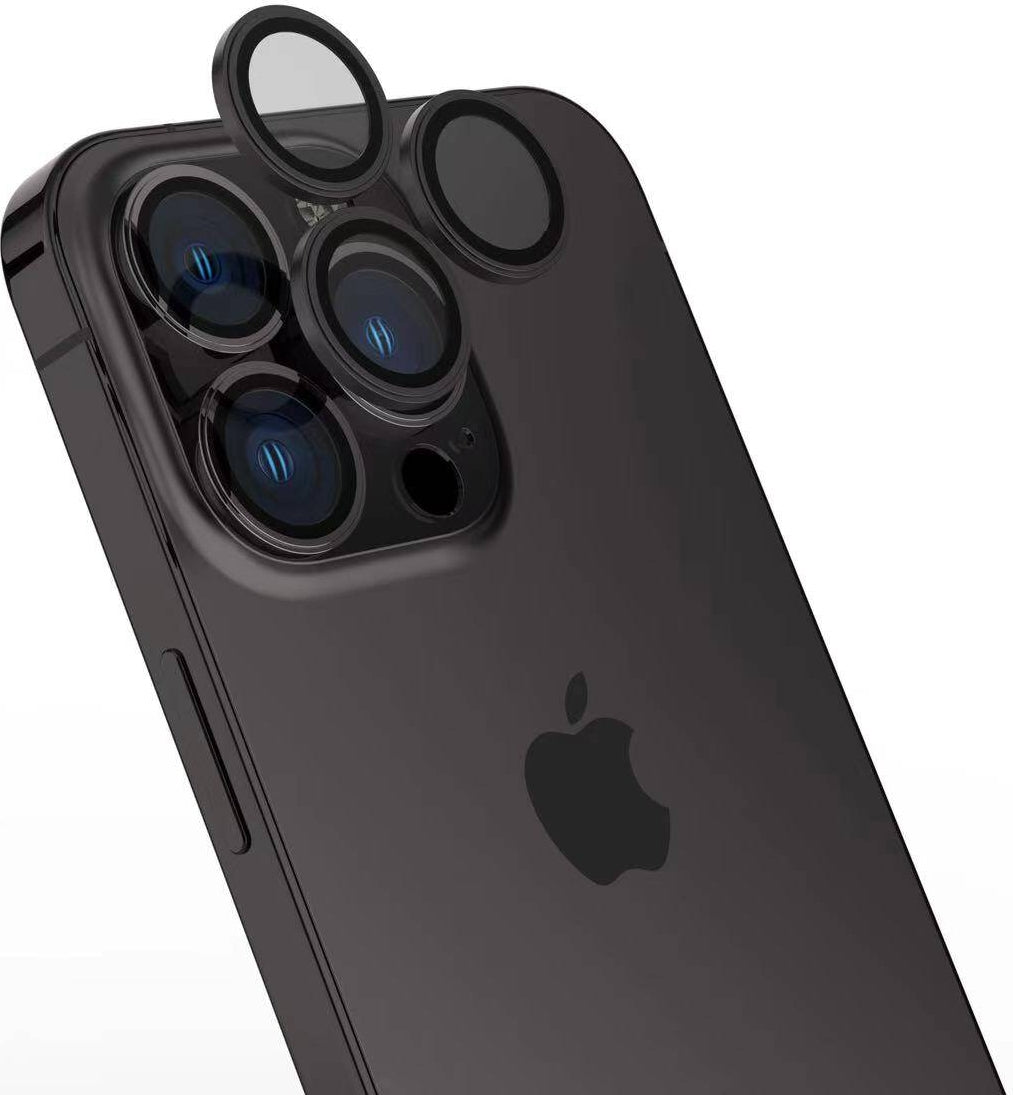 iPhone 15 Pro Uyumlu Mnc Cl-15 Parmak Izi Bırakmayan Anti-Reflective Kamera Lens Koruyucu-Siya