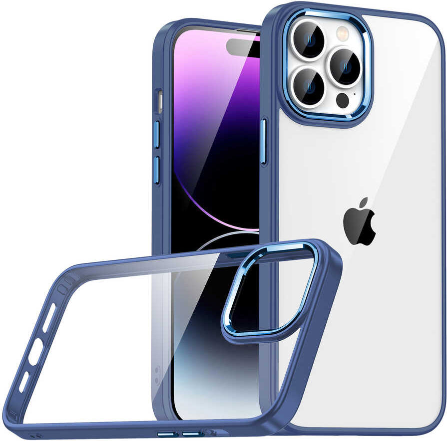 Apple iPhone 14 Pro Kılıf Mnc Flora Kapak-Sierra Mavi