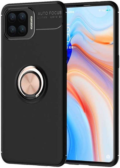 Oppo Reno 4 Lite Kılıf Mnc Ravel Silikon Kapak-Siyah-Rose Gold