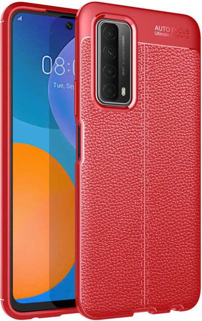 Huawei P Smart 2021 Kılıf Mnc Niss Silikon Kapak-Kırmızı
