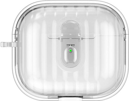 Airpods 4 Kılıf Kenarları Renkli Şeffaf Dilimli Silikon Uyumlu Mnc Airbag 40 Kılıf-Şeffaf