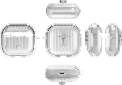 Airpods 4 Kılıf Kenarları Renkli Şeffaf Dilimli Silikon Uyumlu Mnc Airbag 40 Kılıf-Şeffaf