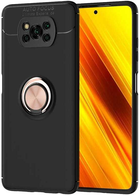 Xiaomi Poco X3 Kılıf Mnc Ravel Silikon Kapak-Siyah-Rose Gold