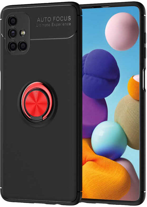 Galaxy M51 Kılıf Mnc Ravel Silikon Kapak-Siyah-Kırmızı