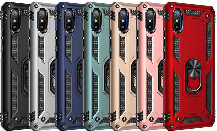 Xiaomi Redmi 9A Kılıf Mnc Vega Kapak-Rose Gold