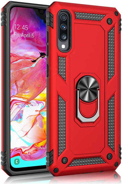 Huawei P Smart Pro 2019 Kılıf Mnc Vega Kapak-Kırmızı