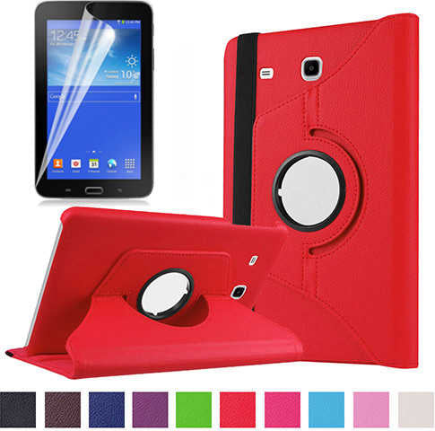 Galaxy Tab 3 Lite 7.0 T110  Uyumlu Mnc Dönebilen Standlı Kılıf-Kırmızı