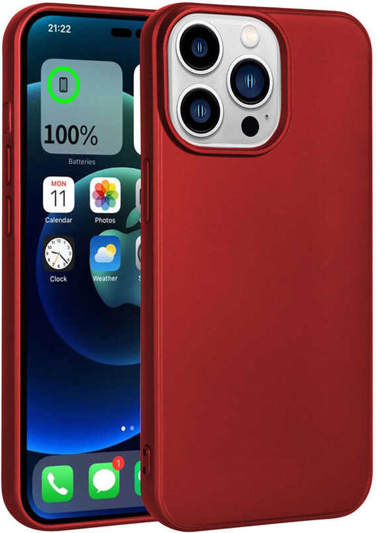 Apple iPhone 14 Pro Kılıf Mnc Premier Silikon Kapak-Kırmızı