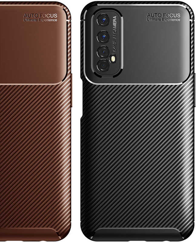 Realme 7 Kılıf Mnc Negro Silikon Kapak-Kahverengi