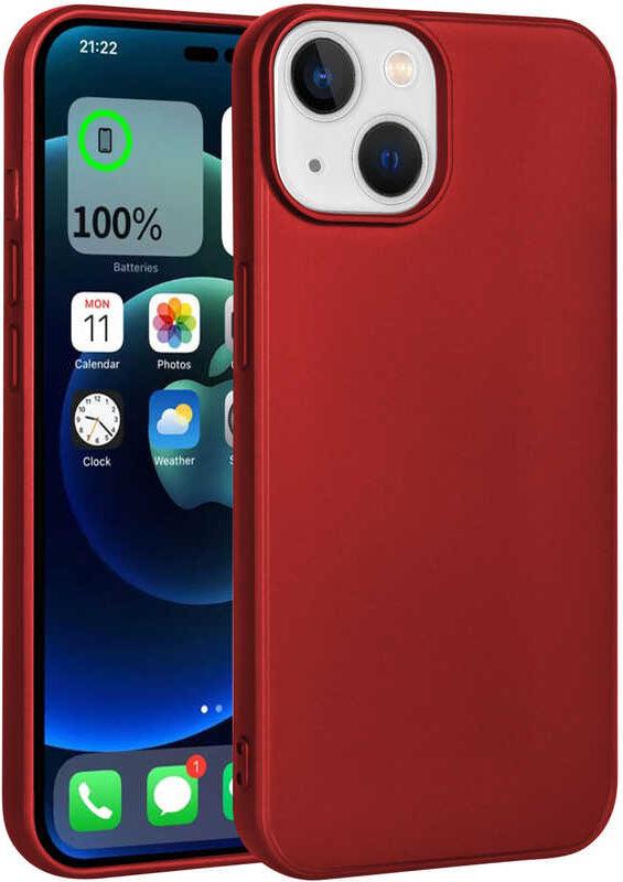 Apple iPhone 14 Kılıf Mnc Premier Silikon Kapak-Kırmızı