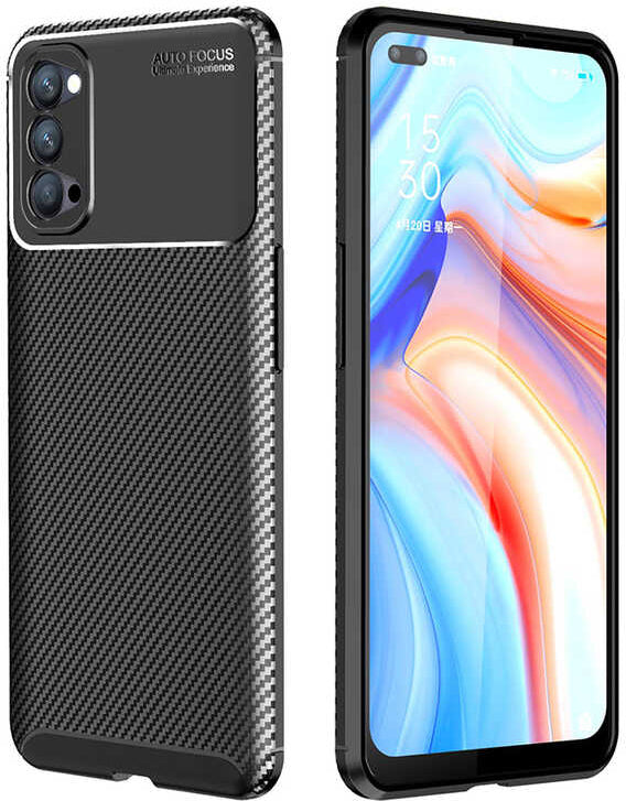 Oppo Reno 4 Kılıf Mnc Negro Silikon Kapak-Siyah