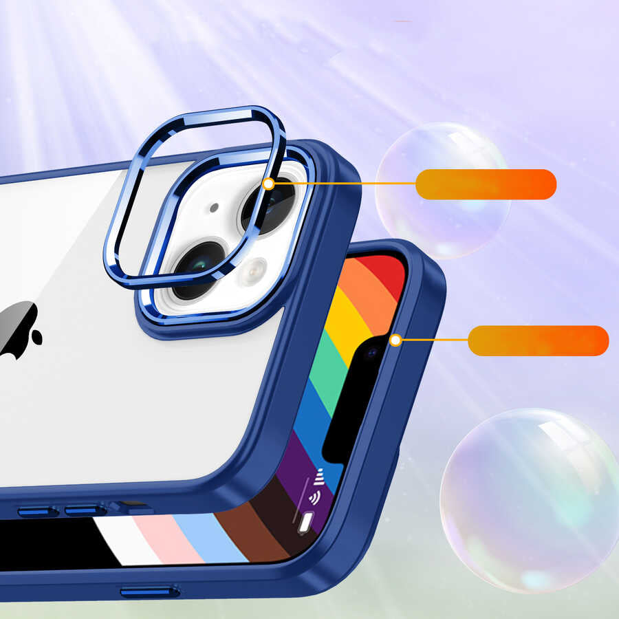 Apple iPhone 14 Kılıf Mnc Flora Kapak-Lacivert
