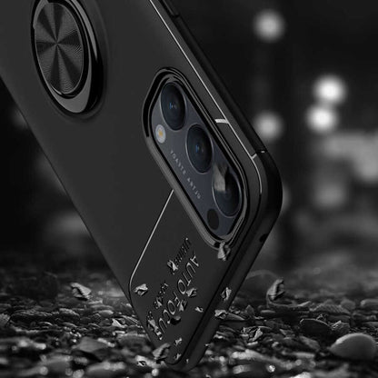 Oppo Reno 4 Kılıf Mnc Ravel Silikon Kapak-Siyah-Rose Gold