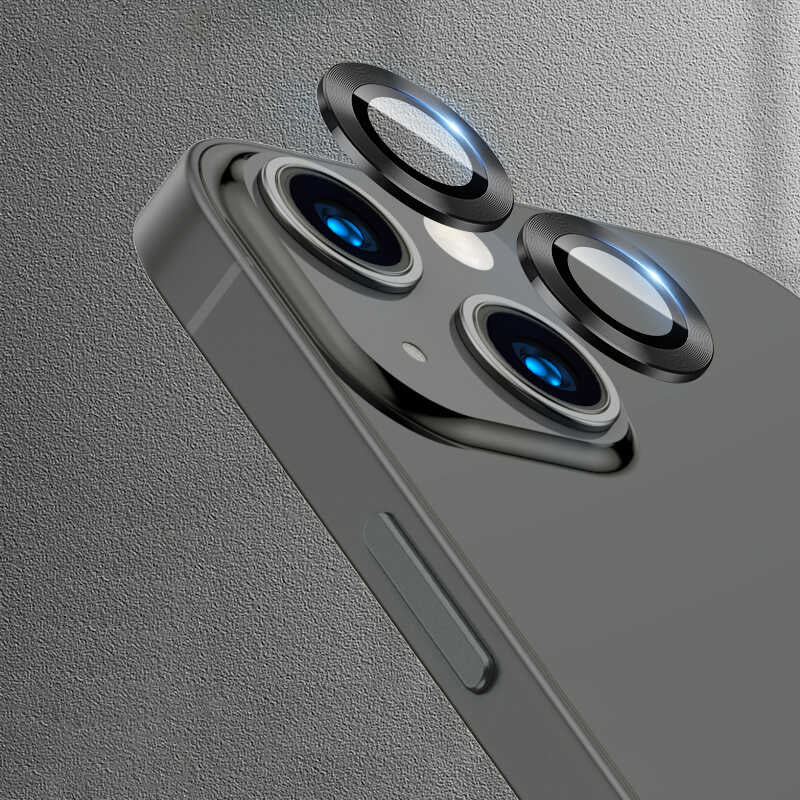 iPhone 13 Uyumlu Mnc Cl-07 Kamera Lens Koruyucu-Siyah