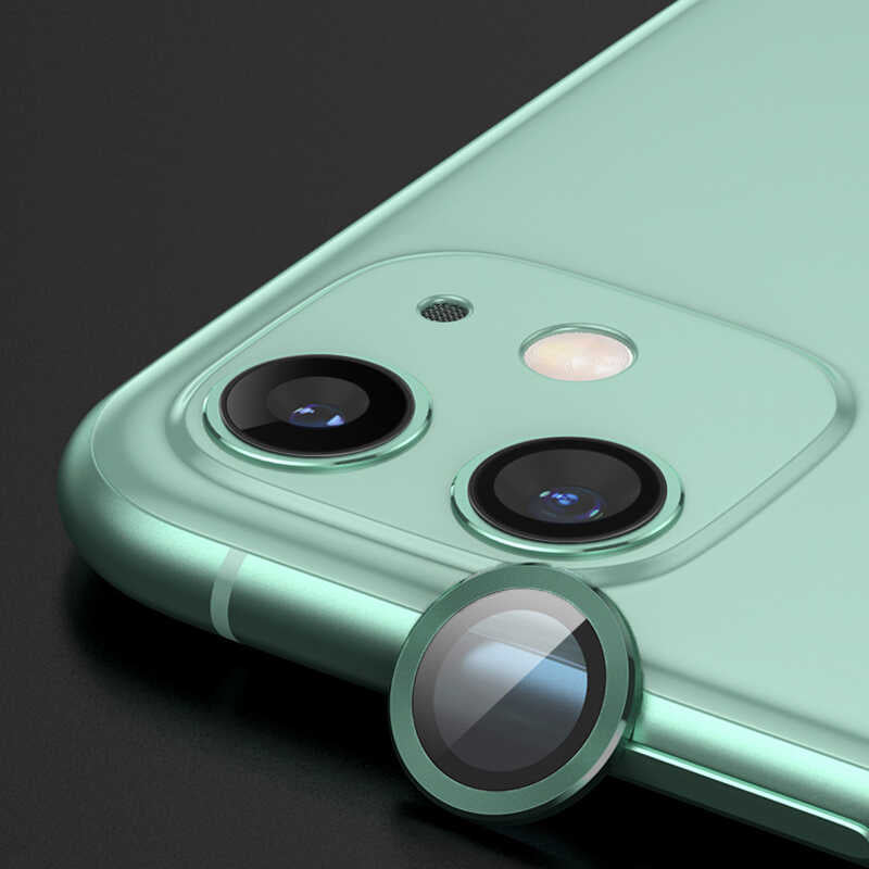 iPhone 11 Uyumlu Mnc Cl-07 Kamera Lens Koruyucu-Koyu Yeşil