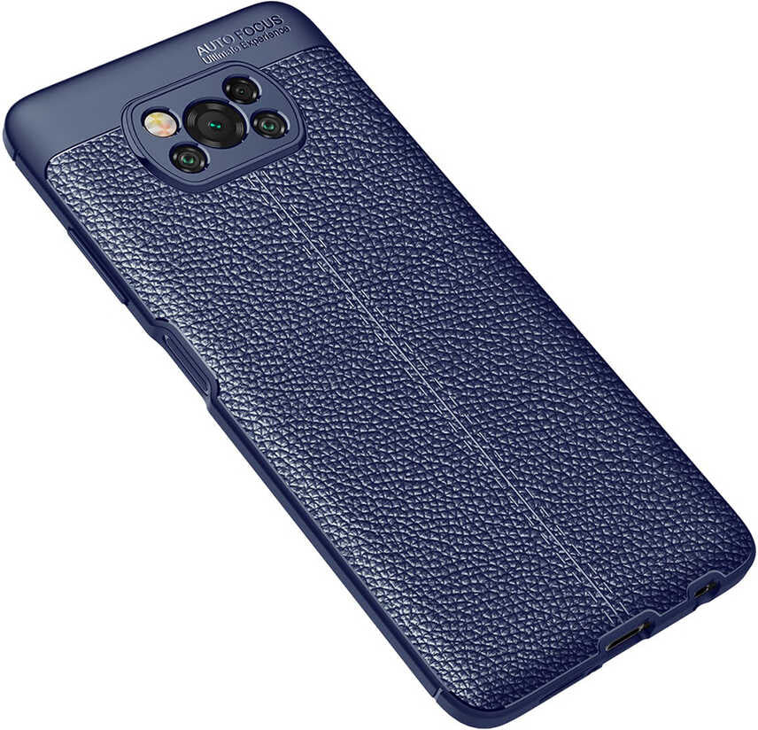 Xiaomi Poco X3 Kılıf Mnc Niss Silikon Kapak-Lacivert