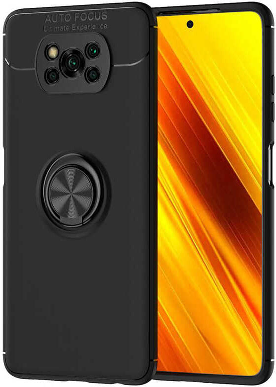 Xiaomi Poco X3 Kılıf Mnc Ravel Silikon Kapak-Siyah