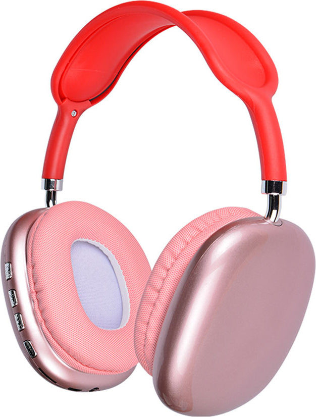 Mnc P9 Hi-Fi Ses Kalitesi Ayarlanabilir ve Katlanabilir Kulak Üstü Bluetooth Kulaklık-Kırmızı