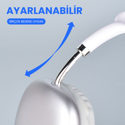 Mnc P9 Hi-Fi Ses Kalitesi Ayarlanabilir ve Katlanabilir Kulak Üstü Bluetooth Kulaklık-Kırmızı