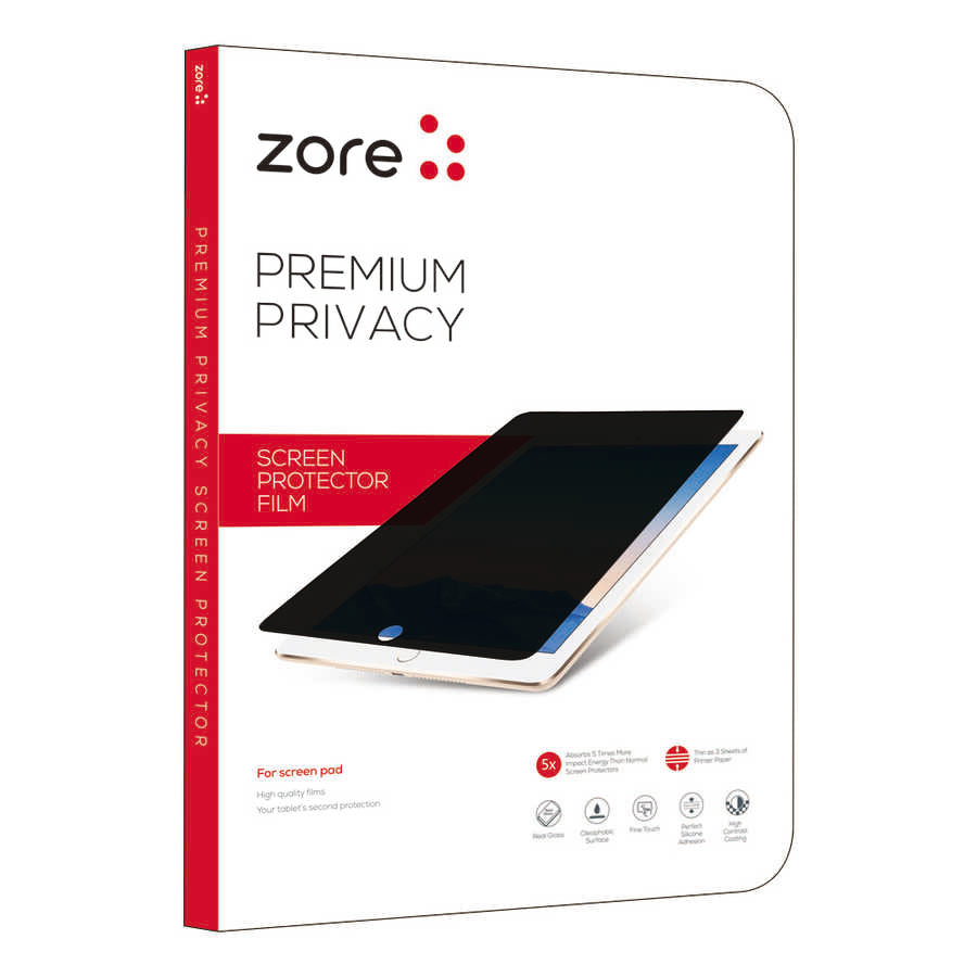 iPad 10.2 2021 (9.nesil) Uyumlu Mnc Tablet Privacy Temperli Cam Ekran Koruyucu-Siyah