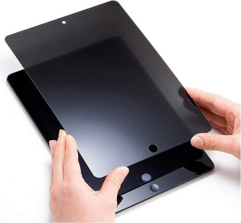 iPad 10.2 2021 (9.nesil) Uyumlu Mnc Tablet Privacy Temperli Cam Ekran Koruyucu-Siyah
